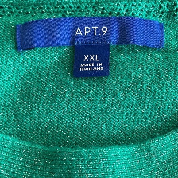 Apt. 9 XXL green sweater metallic threads - Picture 11 of 12